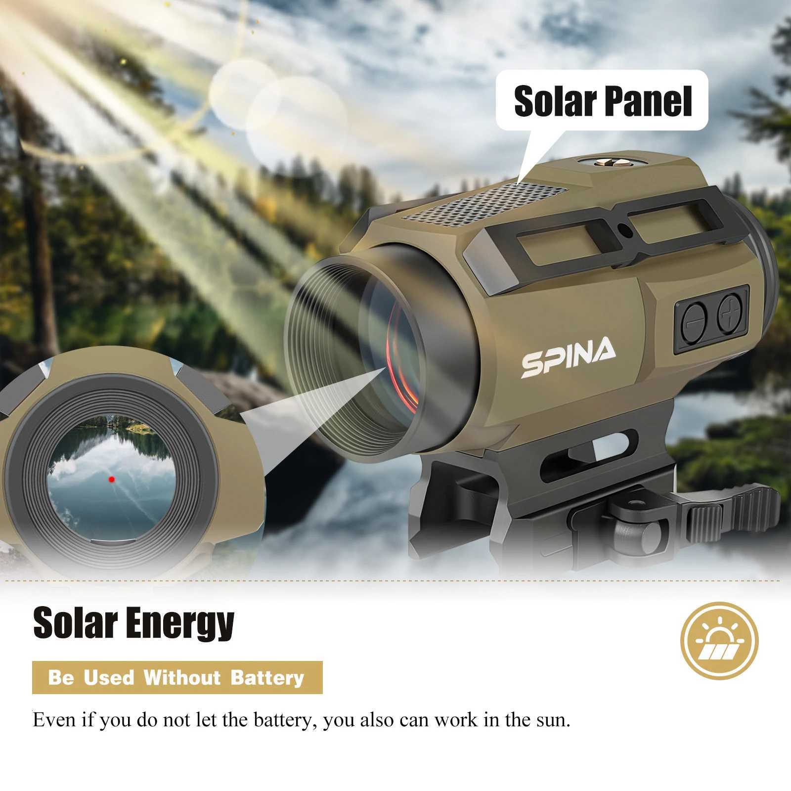 SPINA OPTICS SolarYardMight Solar Energy 1x30 Red Dot Sight Rifle Scope QD Mount Hunting Tactics AR CQB Sight Armed .223 5.56 .308 R250730