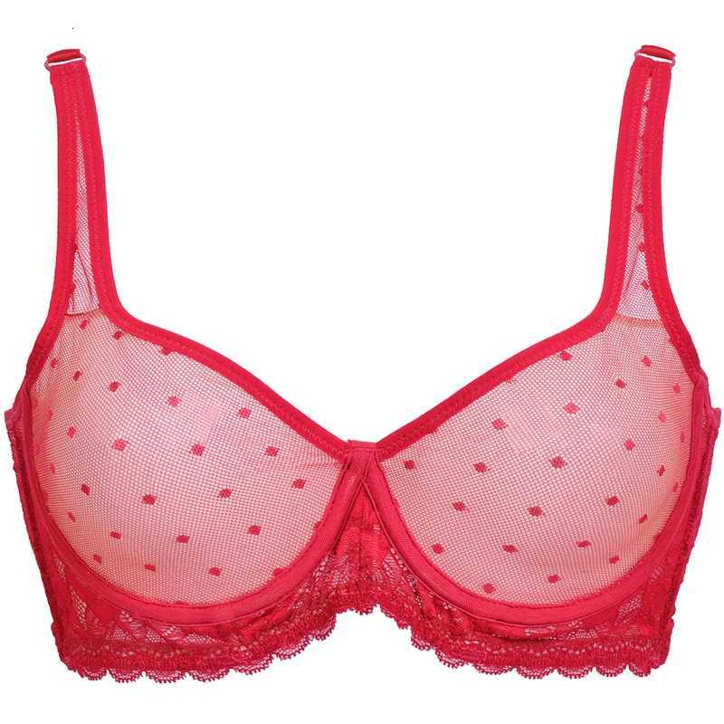 New Full Cup Lace Big Minimizer Transparent Sexy Bras Women Lingerie Mesh Unlined Wire 32 34 36 38 40 42 44 A B C D DD E DDD F Z250730