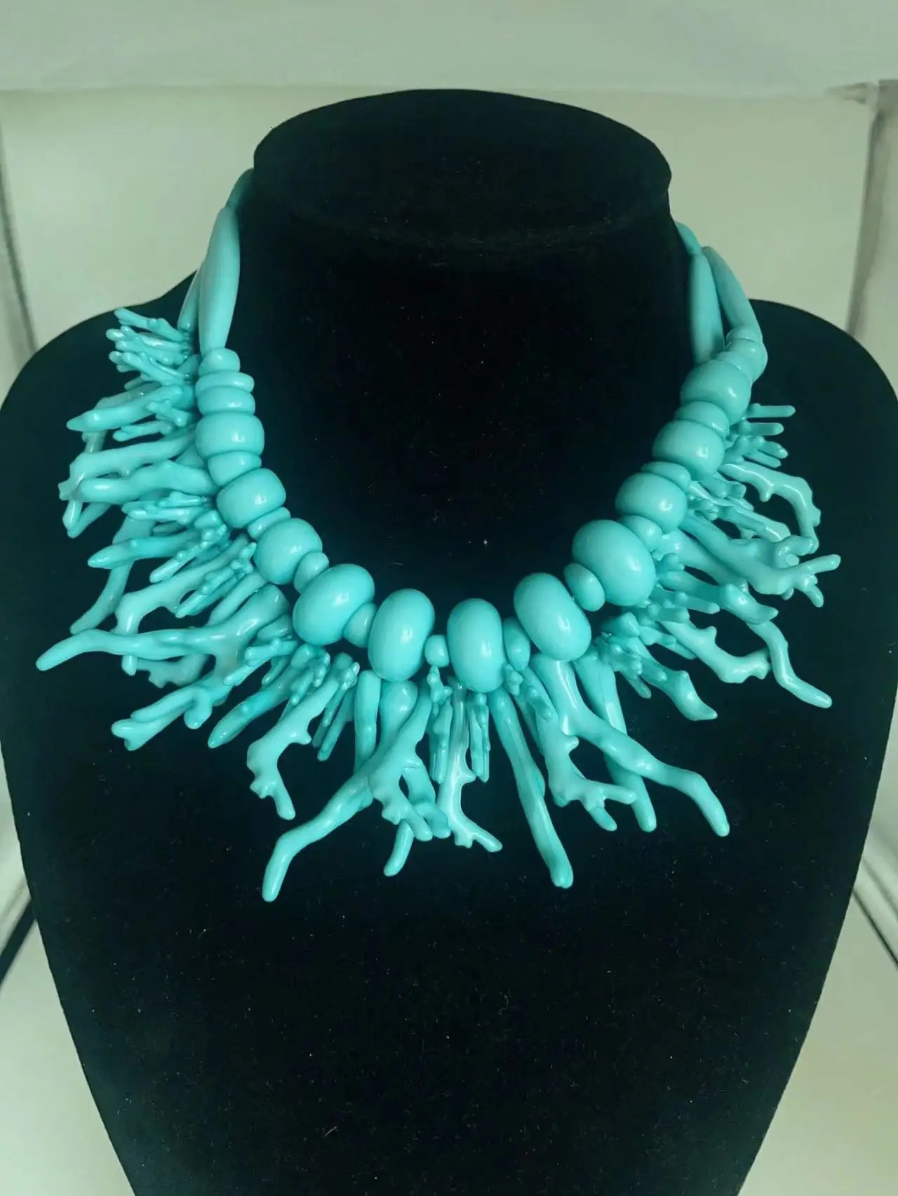 Crossborder sales of Bohemian style double layer wear resin coral necklace womens fashion personality plant red goth halloween 250729