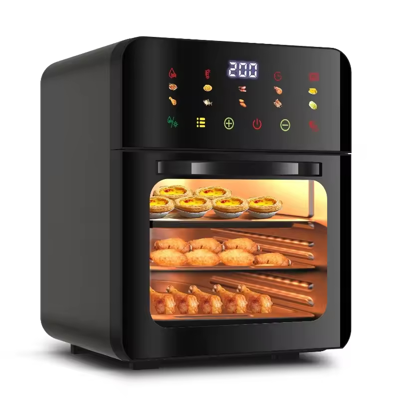 intelligent visual air fryer 15L 1350W cooking robot digital touch control oil free for dorm and house stainless steel new design electric fryer stove