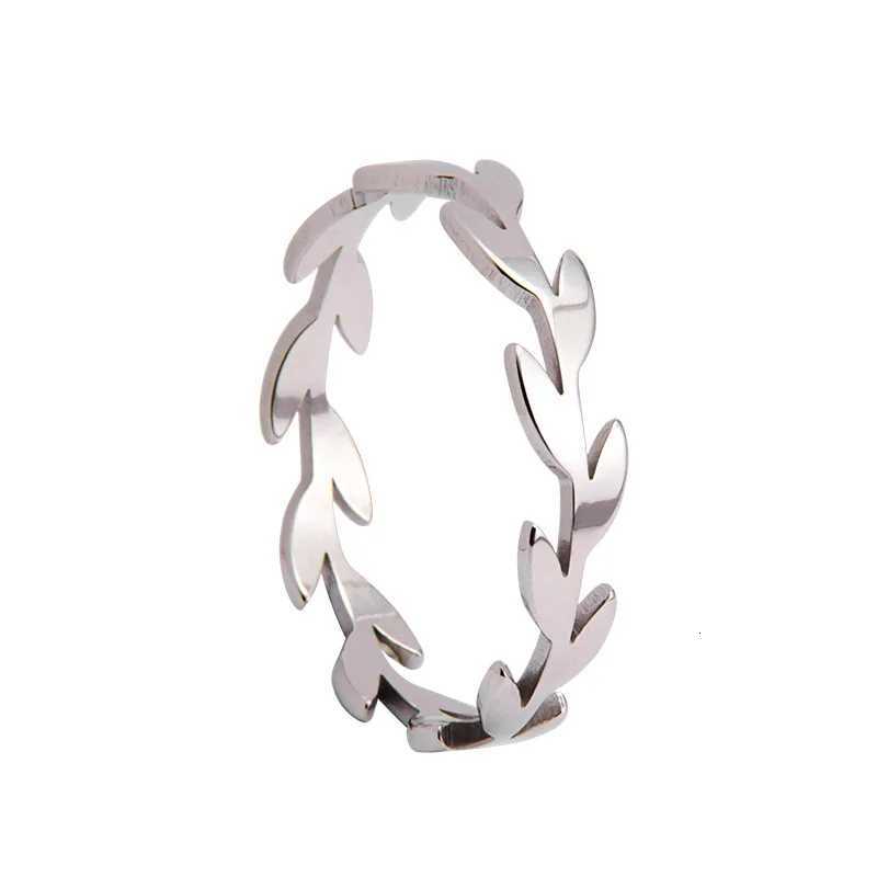 Stainless Steel Fashion Womens Open Enclose Leaf Rings Girls Botanical Women Knuckle Leaves Rings Wedding Party Jewelry y250730