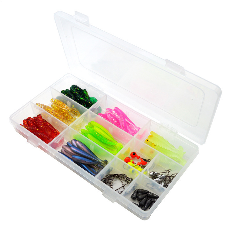 110pcs/Lot Fishing Lure Jigging Wobblers Soft Bait Set 5cm 0.7g Carp Bass Fishing Grub Tackle Artificial Silicone Bait Swimbait 240321