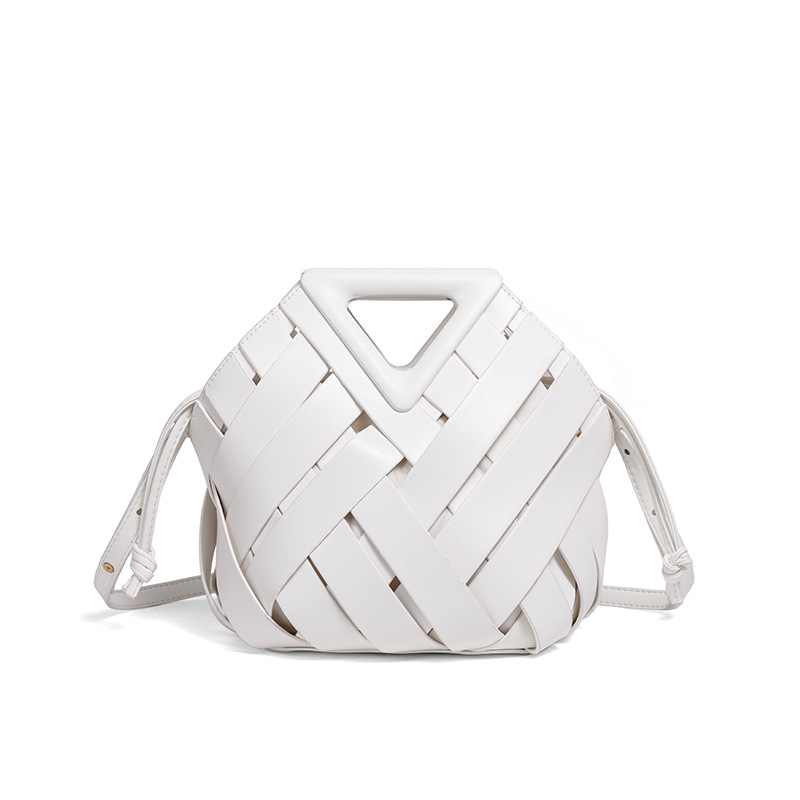 Totes Large capacity handbag triangle bag 2025 new hand-held clip bag diamond grid woven dinner bag