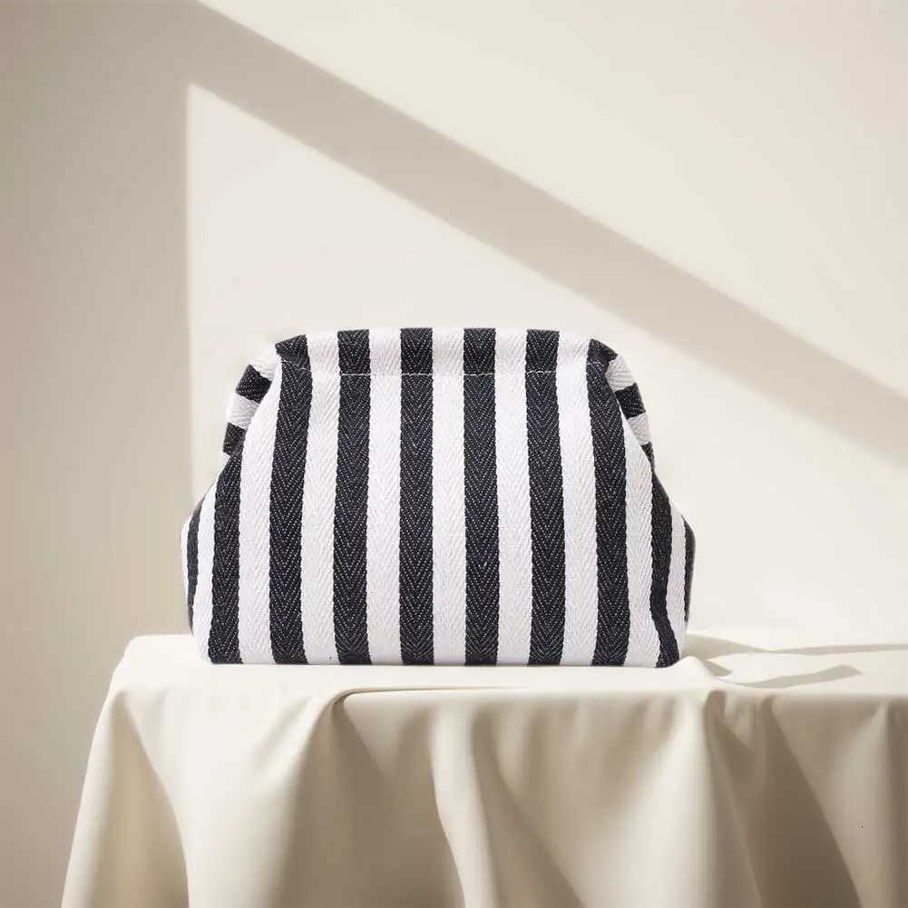 Striped Ruched Cloud Purse Summer Beach Clutch Bag for Women Colorblock Dumpling Bag Hobo Bag for Travel Party Prom Y250730