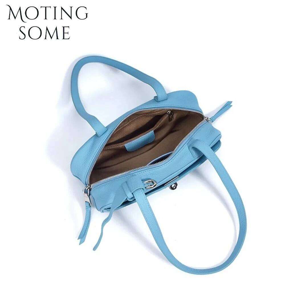 Motingsome First Layer Cowhide Bag Woman Handbag and Purse Designer Bags Summer Color Satchel Shoulder Holiday Tote 2025