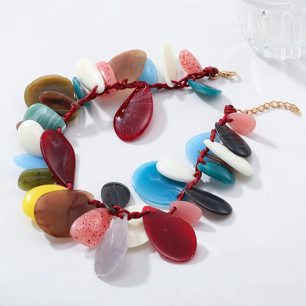 ZAA Exaggerated Resin Board Handmade Colorful Candy Multi-layer Necklace 250729
