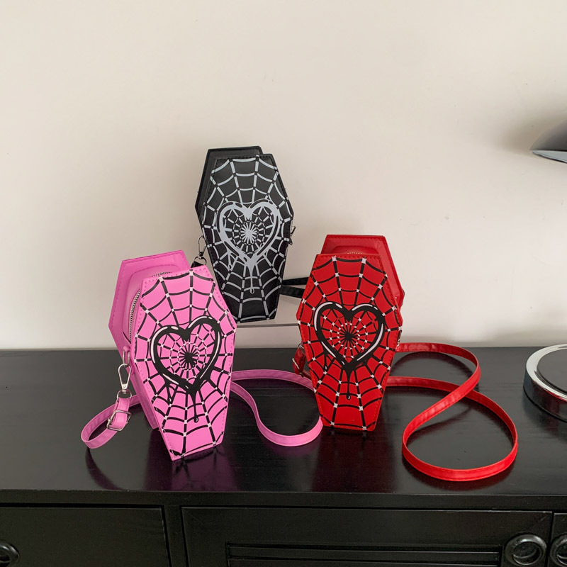 2024 New Halloween Cross PU Coffin Fashionable Unique Quirky Single Shoulder Crossbody Bag ddmymoon