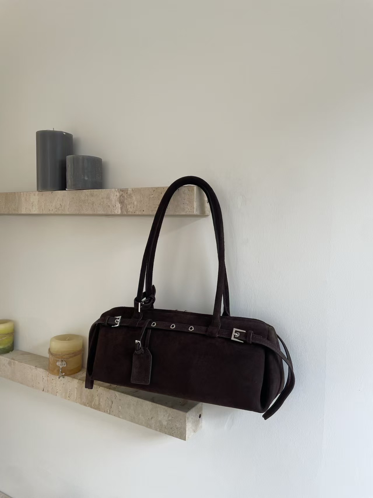 Motingsome Designer Bags Suede Genuine Grade Women Satchel Retro French Bread Shape Messenger Tote 2025 New in Handbagluxury bag tote bag