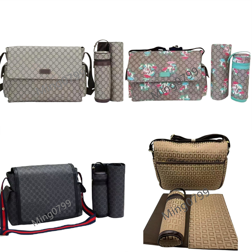 High quality diaper Bag Waterproof Designer Mom Bag Diaper bag 3 piece baby zipper brown check print bag C046