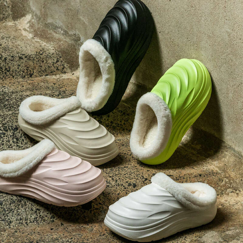 Cocoon Couple Cotton Casual Non-Slip Thick Sole Home Thickened Warm Outdoor 2024 Plush Slippers