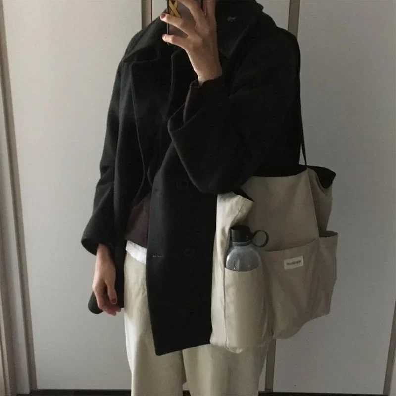 Women Tote Bag Aesthetic Solid Color Students Casual Handbag Shoulder Bag Large Capacity Oxford Reusable Shopping Beach Bag 2024 G250729