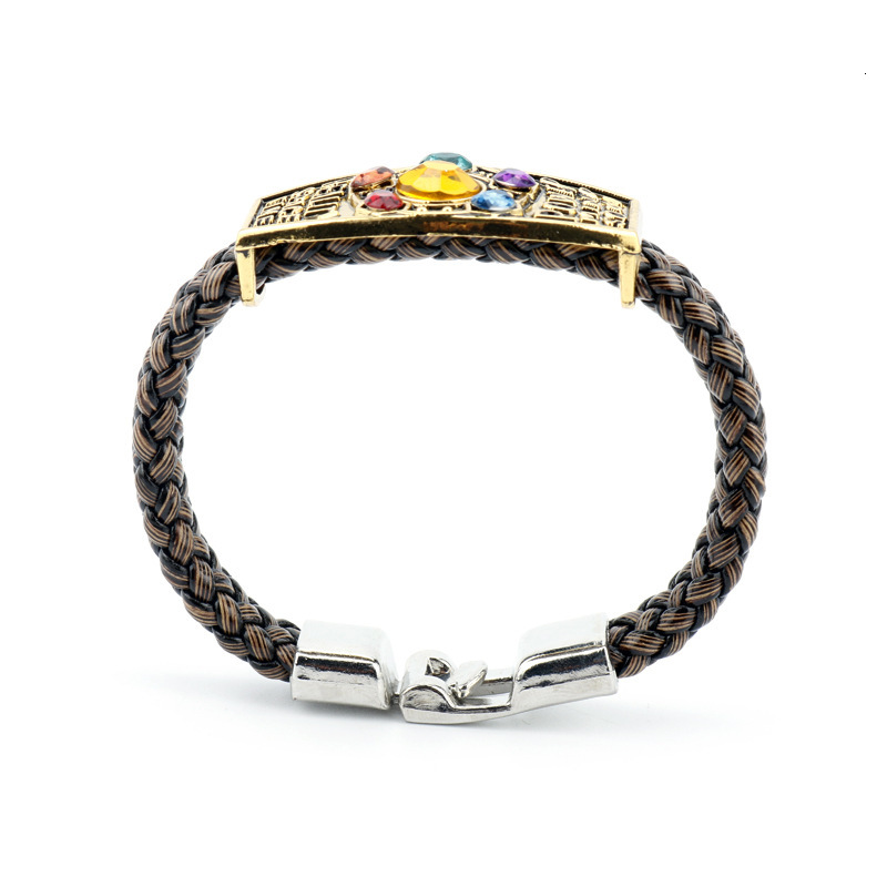 2025 Wish Hot Sale Avengers 3 Thanos Bracelet Madam Leather Rope Woven Bracelet Designer Bracelet In Stock Wholesale