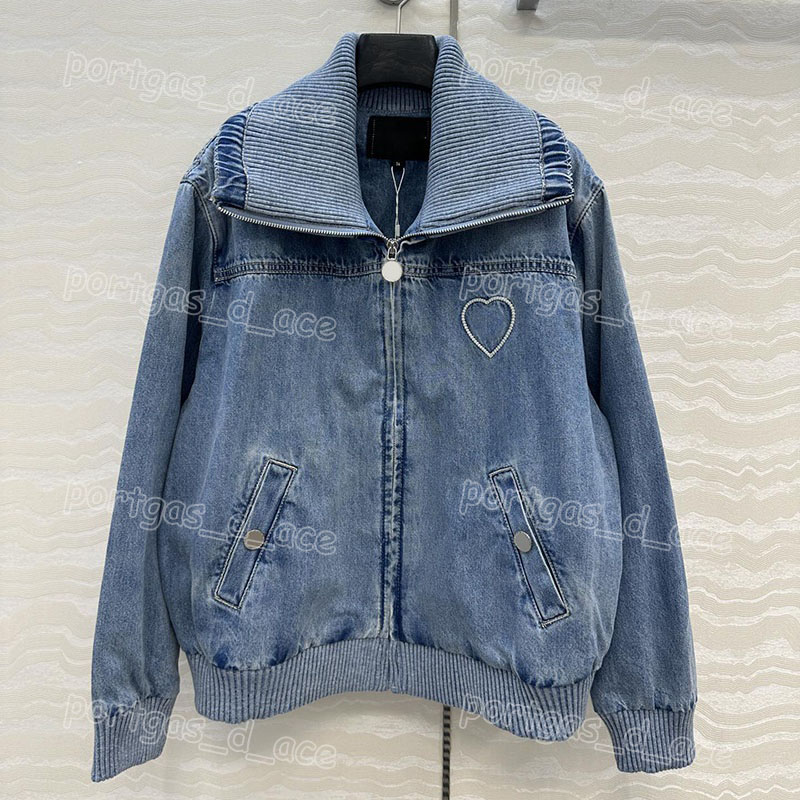 Designer Women Denim Trucker Jacket Luxury Blue Jean Coat Spring Autumn Vacation Street Style Jackets