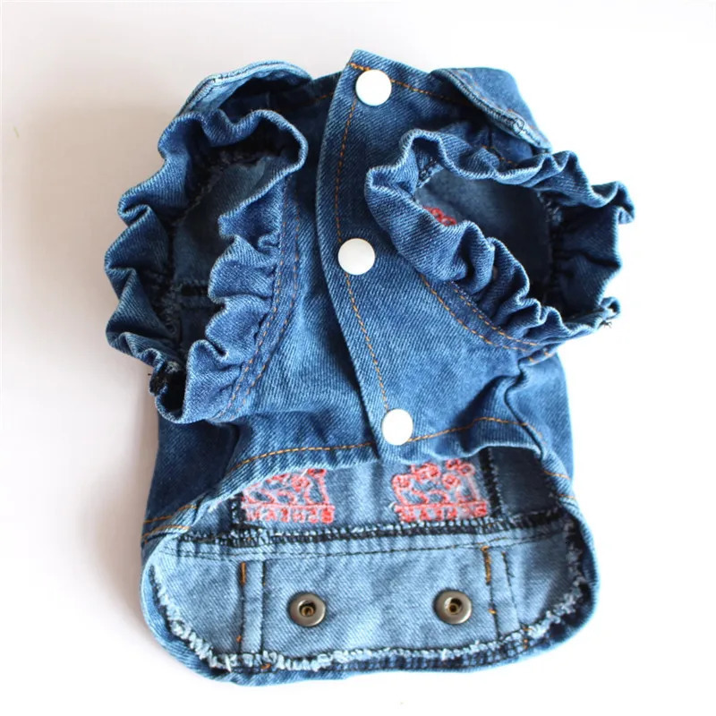 Denim Jacket for Small Dogs and Cats Fashion Pattern Denim Pet Clothes Cowboy Vest for Dachshund Bichon Spring Pet Apparel XL-XX 250729
