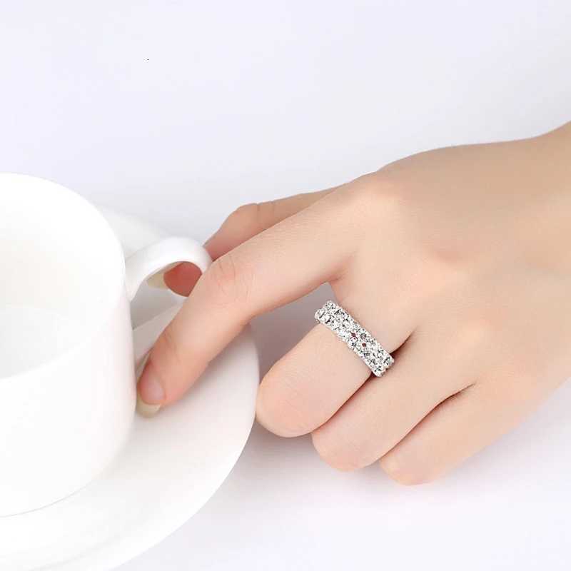 Elastic Ring Fashionable Stretch Crystal Inlaid Finger Rings Unique Engagement Wedding Promise Ring Fashion Jewelry Gift y250730