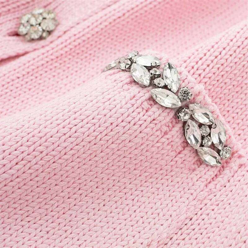 Designer Clothing 2025 MSNOLOA Spring Summer Casual Knitted Single Breasted O-Neck Pockets Cardigan Half Sleeve Women Sweaters