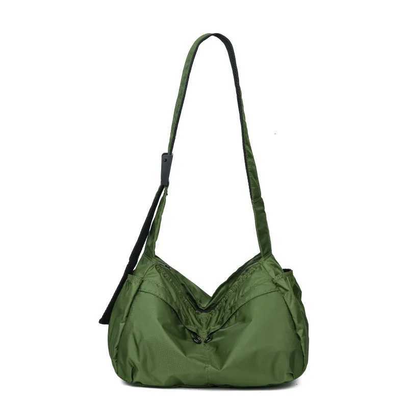 Outdoor Portable Crossbody Bags for Men and Women Commuter Waterproof Youth Shoulder Bag Solid Color Lightweight Female Tote Y250730