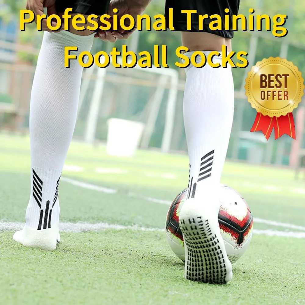 Anti-Slip Football Socks Cut Black Long Length Adhesive Towel High Leg Grip Soccer Stockings Sports for Men and Children Z250731