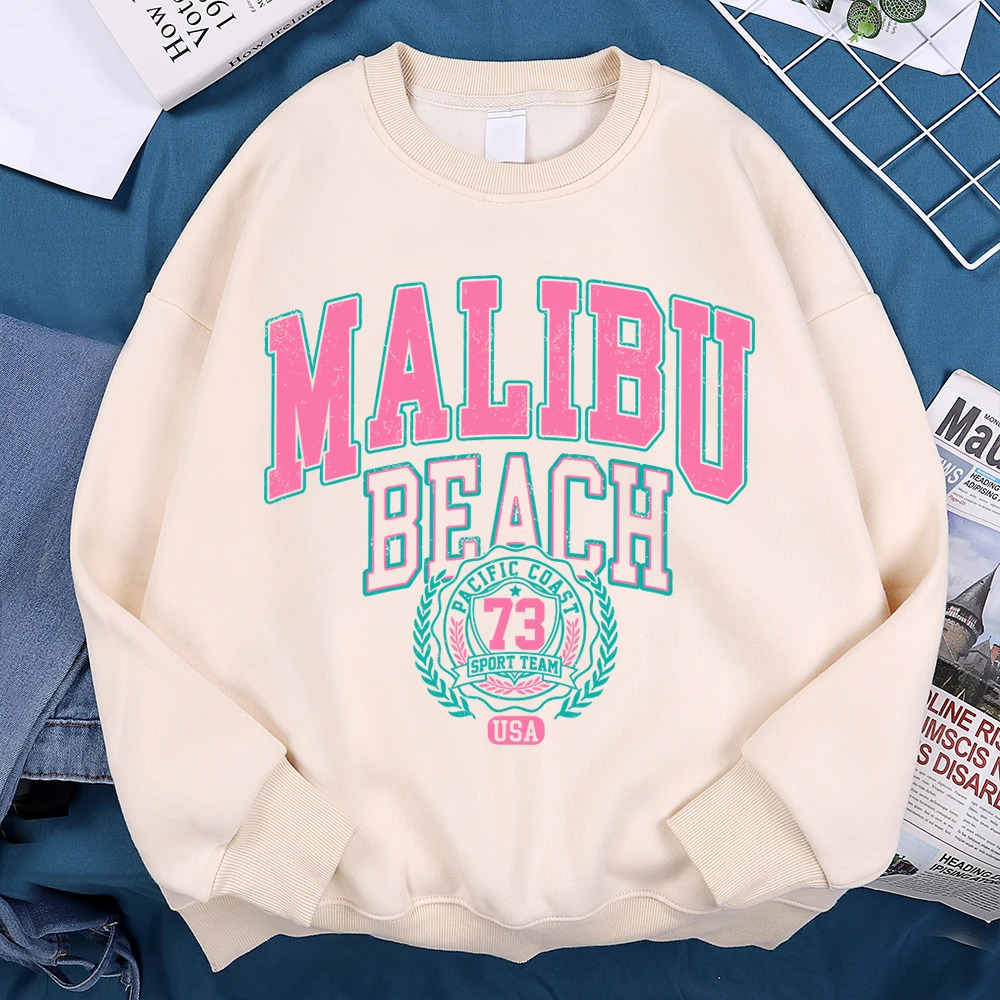Malibu Beach Usa 73 Hoodie Men Women Loose Sweatshirt Creativity ONeck Hoodies Street Fashion Oversize Hoody Couple Sportswear 250729