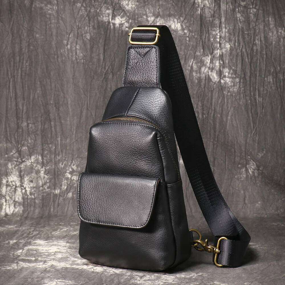 LUOKIR Top Layer Cowhide Chest Outdoor Casual Large Capacity Crossbody Lightweight Portable Multi-Functional Waist Bag 250731