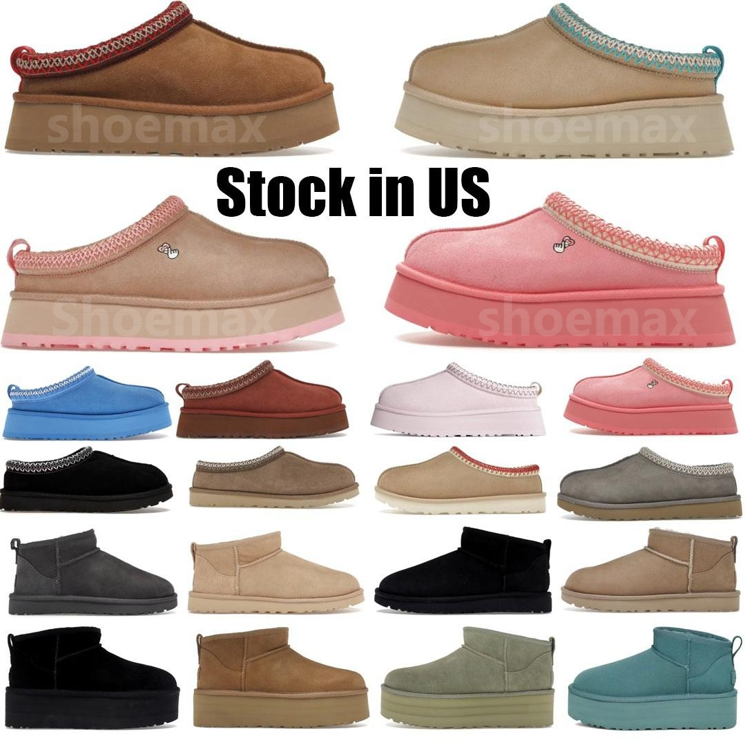 Tasman Slippers Tropical Pink Designer slides Tazz snow Winter Sheepskin womens boots Ladies Tasman Platform Fur Boot Classic Ultra Mini Suede Wool Ankle Booties