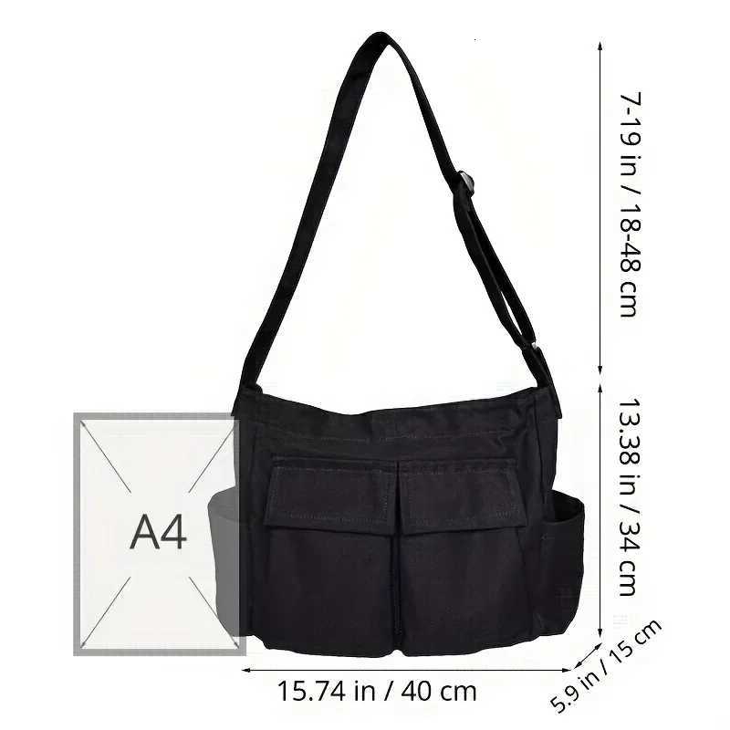 Womens School Messenger Bags For Women Shoulder Ladies Designer Handbag Solid Large Capacity Casual Canvas Shoulder Female Bags Y250730