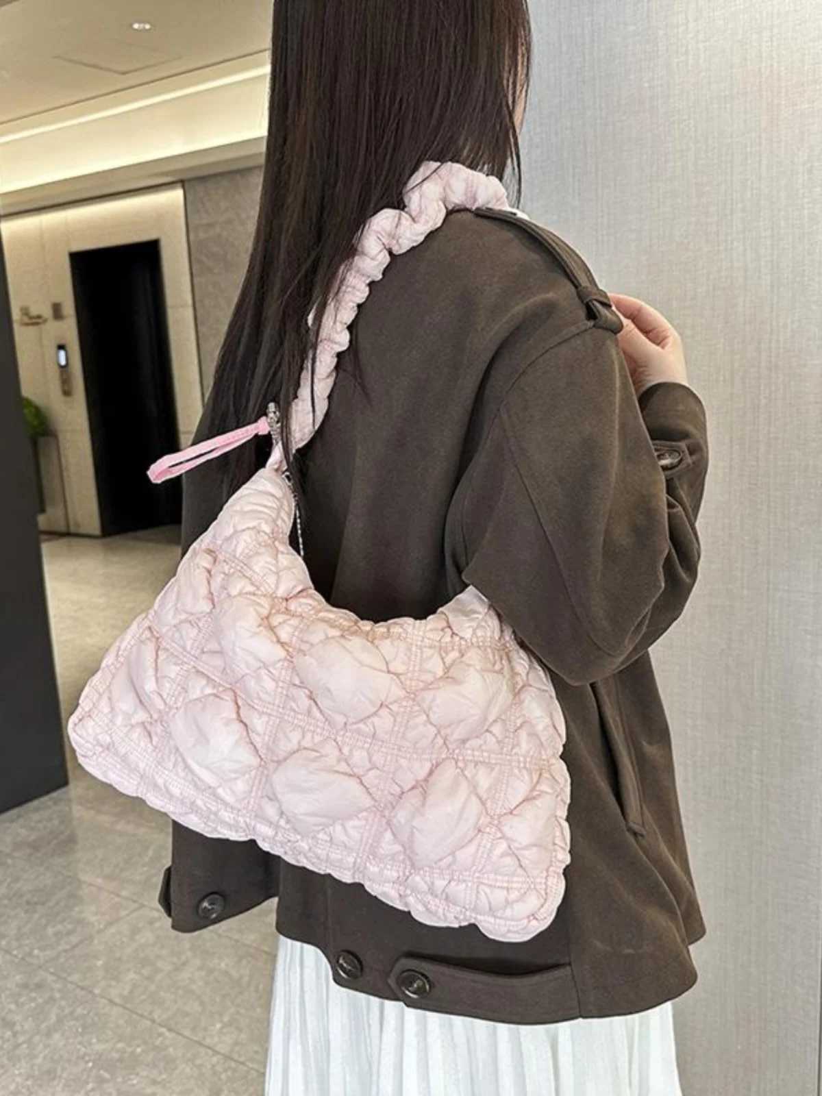 Korean Design Cloud ape Bubble Large Capaci Dstring Folded Underarm Bag Casual Crossbody oulder Bag for ex Y250730