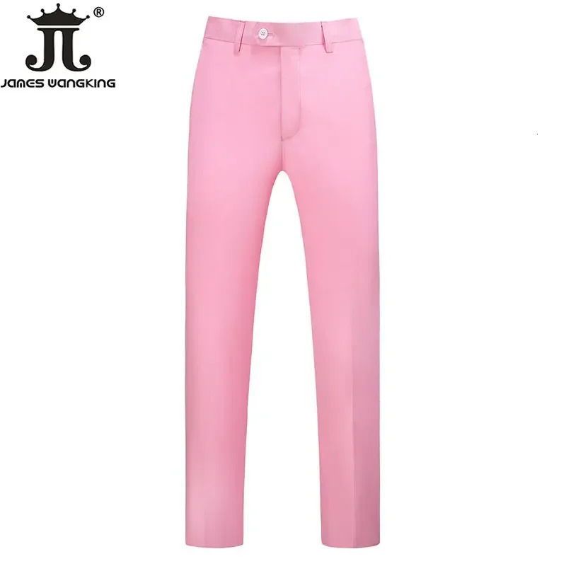 British Style Solid High Waist Trousers Men Formal Quality Slim Fit Business Casual Suit Pants Groom Wedding Dress 250731