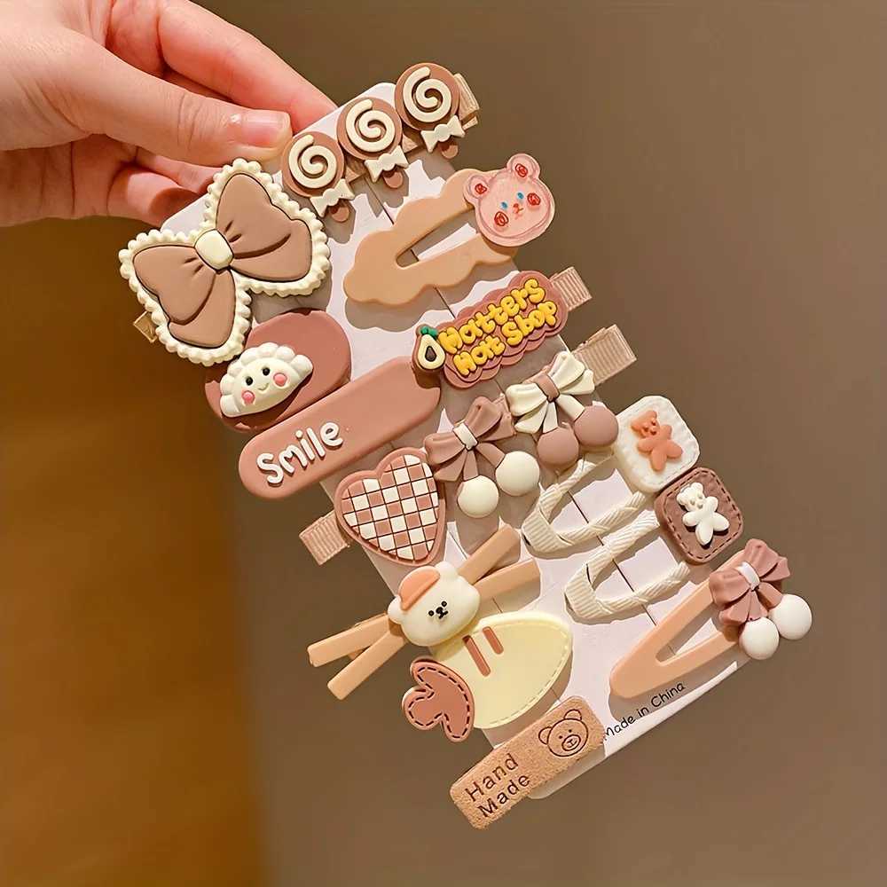 14 pieces of cartoon bangs broken hair clips that do not hurt hair side clips on the back of the head sweet and versatile R250730