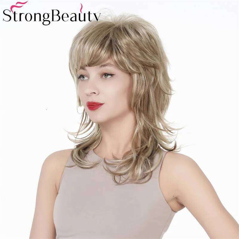 StrongBeauty Long Wavy Synthetic Wigs Blonde Women Natural Capless Wig