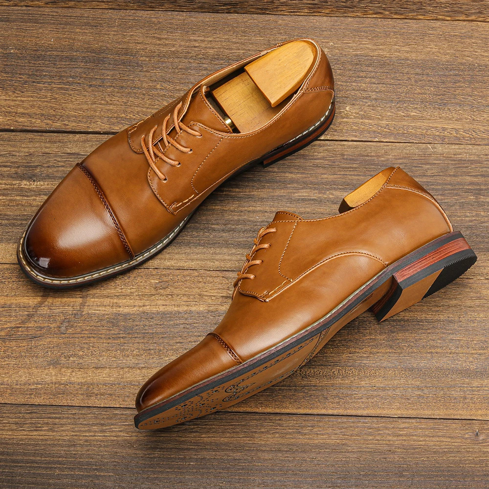 Mens Dress Shoes Fashion Comfortable 2025 Leather Shoes Men 250730