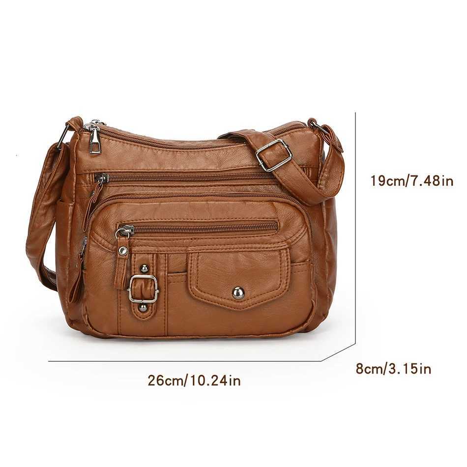 Soft Pu Leather Crossbody Bags for Women 2025 Female Multi Pocket Shoulder Bag Purses and Handbags Designer Messenger Sac Y250730
