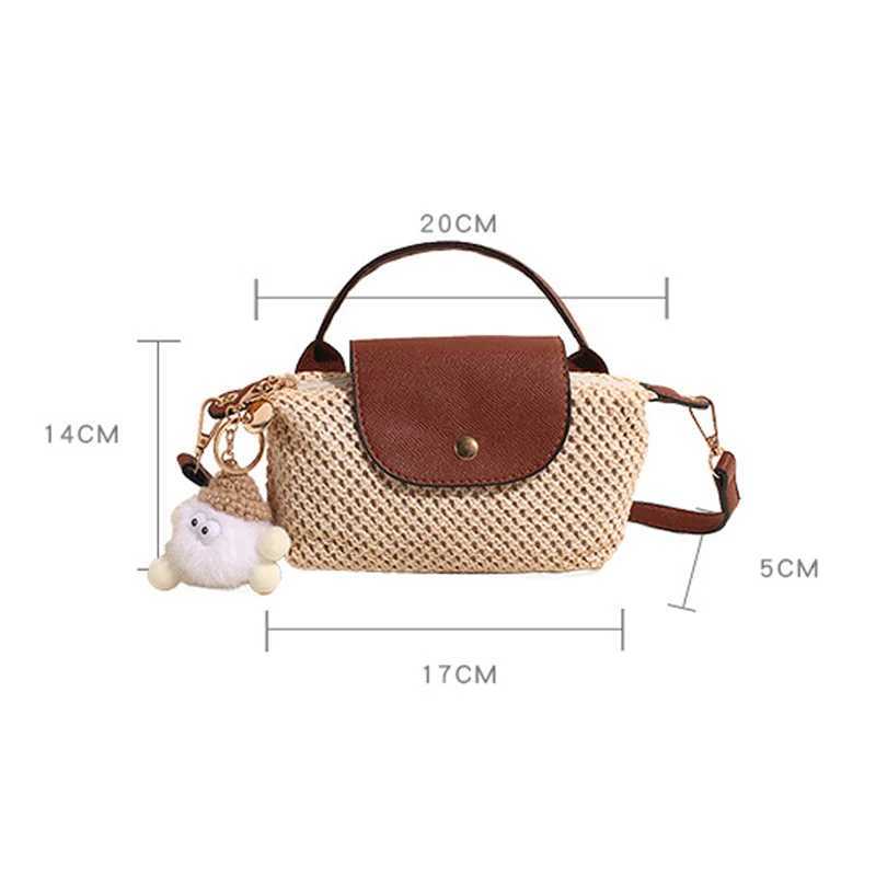 New Straw Braided Shoulder Bag Seaside Beach Holiday Crossbody Bag Summer Braided Small Handbag Womens Single Shoulder Bag Y250730