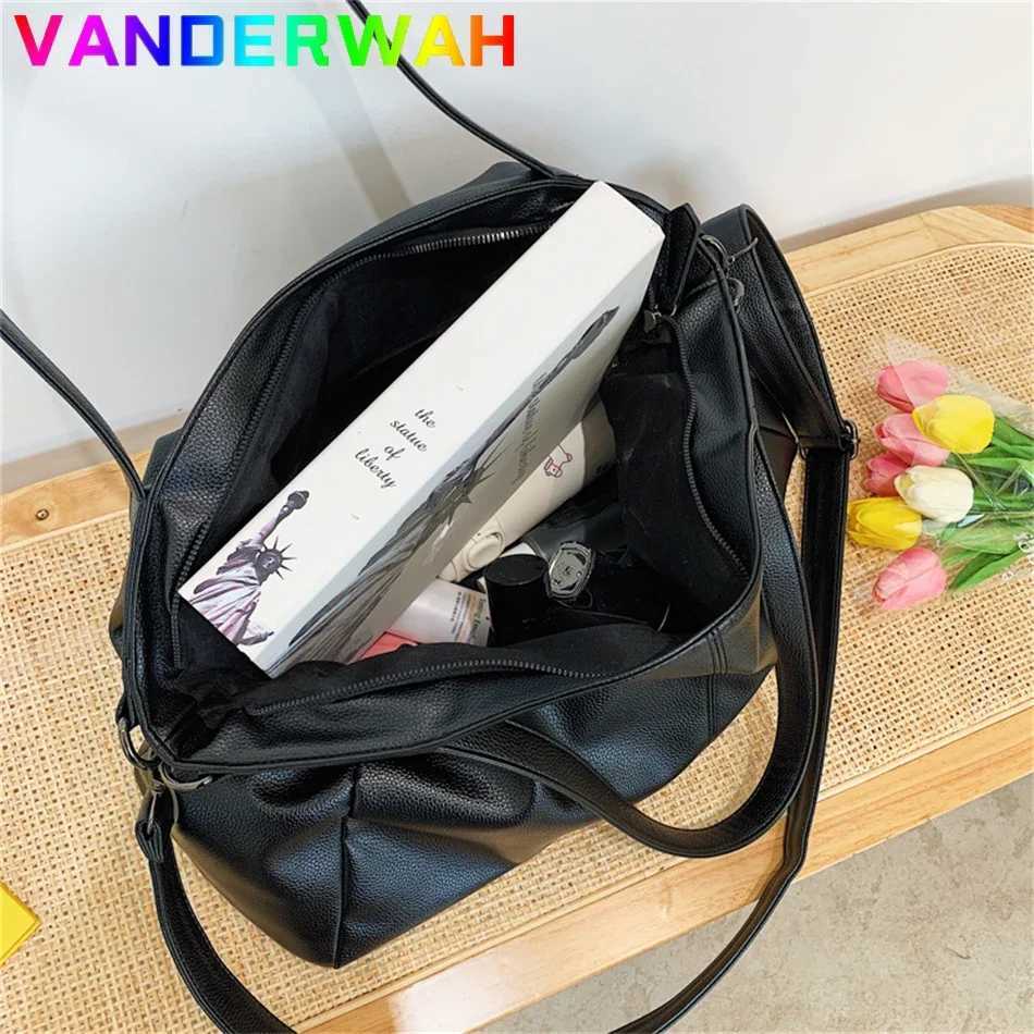 Large Black Shoulder crossbody Bags for Women 2024 Hobo Shopper Sac Solid Color Quality PU Leather Handbag Lady Travel Tote Bag Y250730