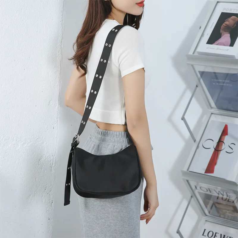 Casual Canvas Crossbody Bag for Women Designer Black/White/Red Shoulder Bags Large Capacity Tote Men Travel Shopping Bag 2025 Y250730