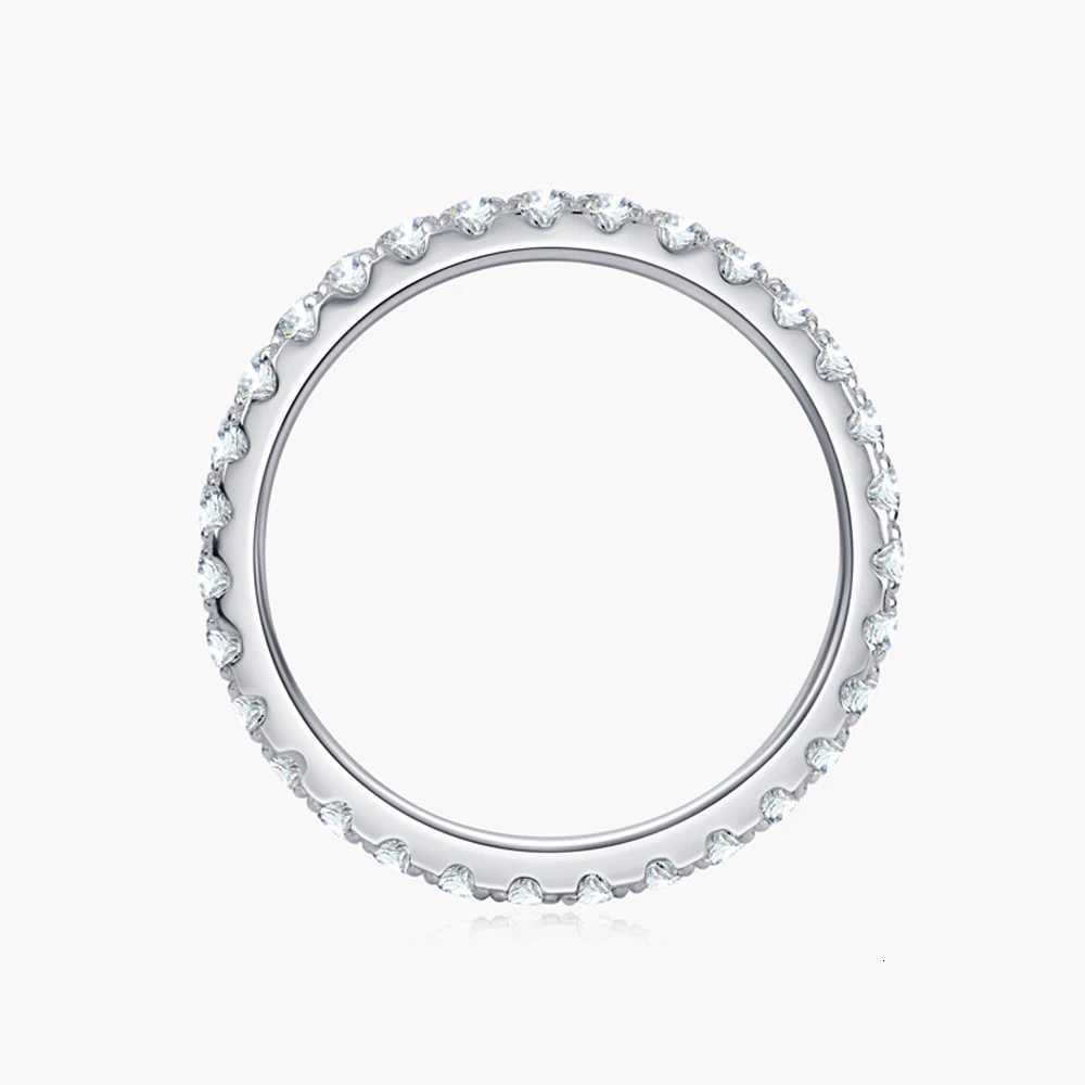 2mm D Color Moissanite Ring 925 Sterling Silver Solid 18k White Gold Eternity Band Wedding Engagement Rings For Women y250730