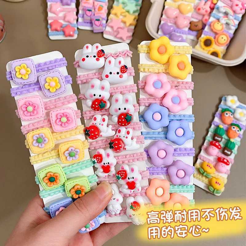 Girls Headdress Spring Color Skirt Hem Headband Cute Cartoon Rubber Band Childrens Small Thumb Hair Rope Headwear R250730