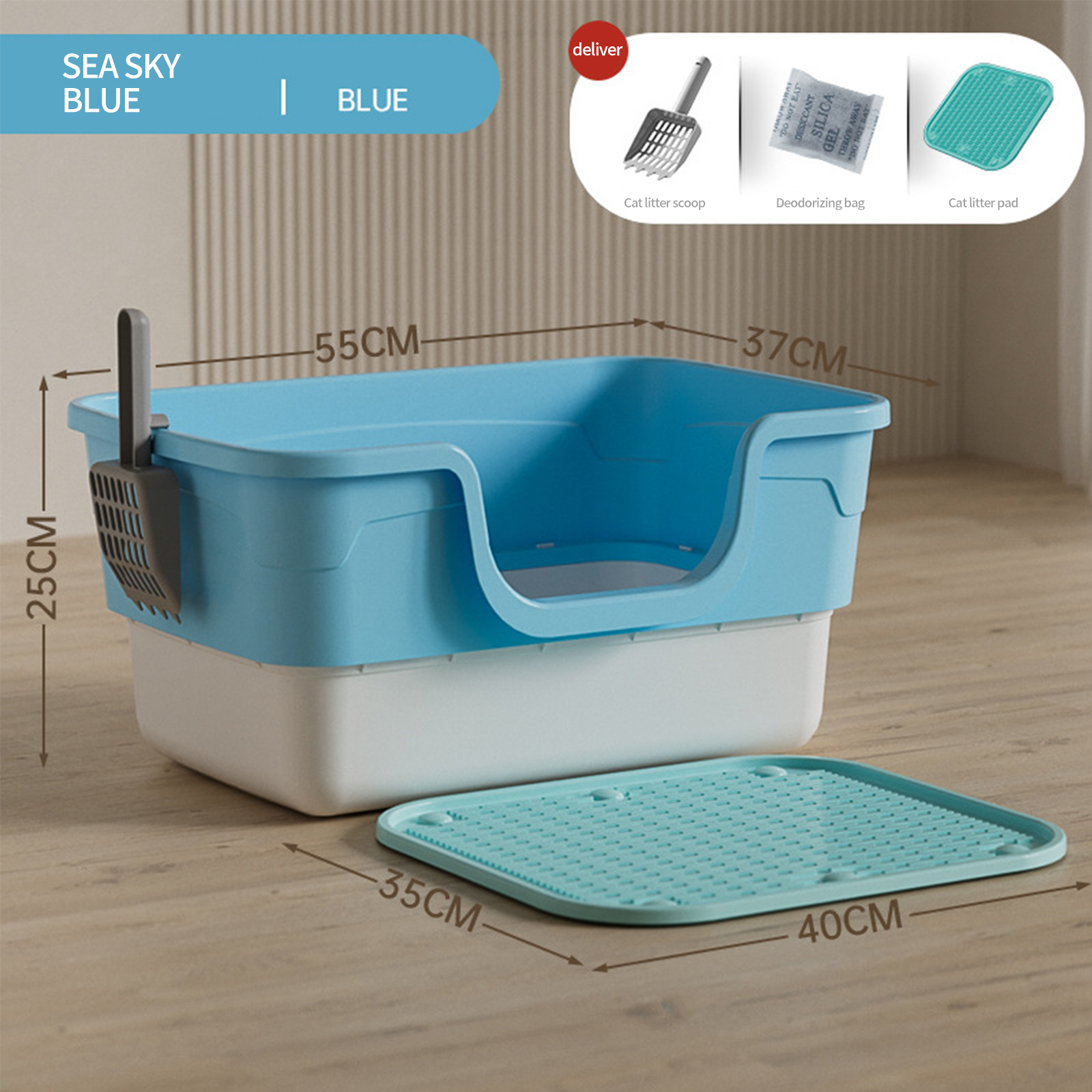 Source manufacturer provides wholesale cat litter box, oversized anti splash cat toilet, giant open fat cat litter box