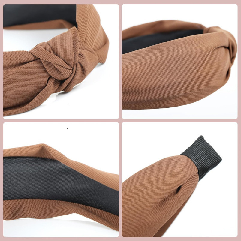 Funtopia Women, 9pcs Fashion Knotted Headband Leopard Print Knot Hairband, Cute Wide Headbands for Women Girls Hair Accessories Set(Brown Black White)