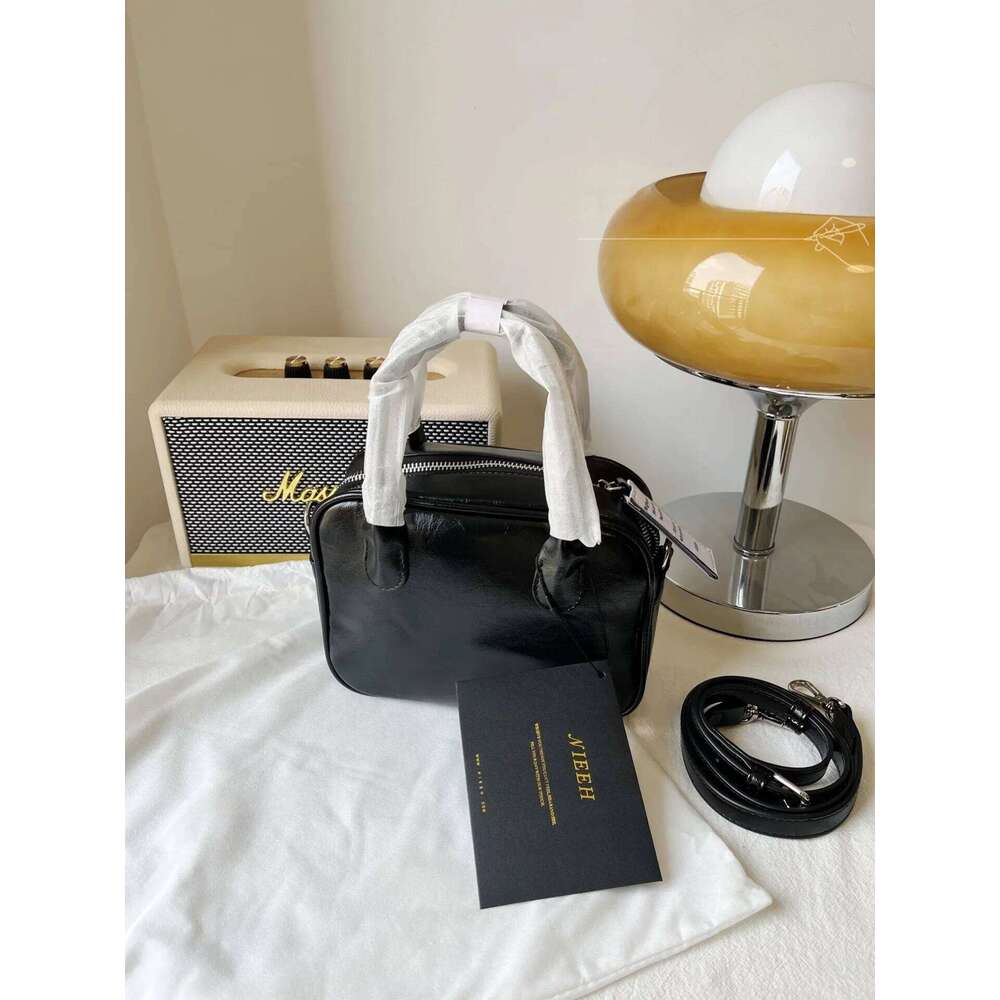 College Sle Genuine Cowhide Leather Small Square Single Shoulder Slant Crossbody Bag Trendy Youth Casual Handbag