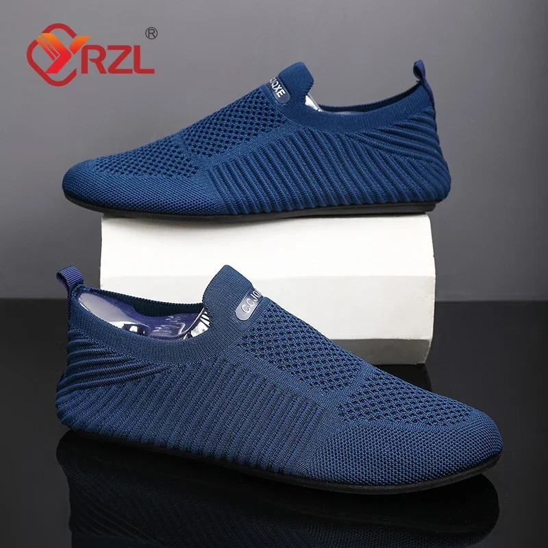 YRZL Loafers Men Soft Driving Moccasins High Quality Flats Male Walking Shoes Breathable Mesh Casual Loafers Slip on Mens Shoes 250804