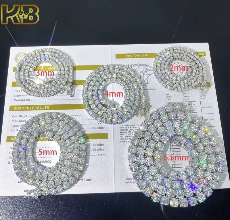 Necklace Diamond Gold Jewelry Cuban Chains Iced Out VVS Silver Fashion Trends Moissanite Tennis Chain