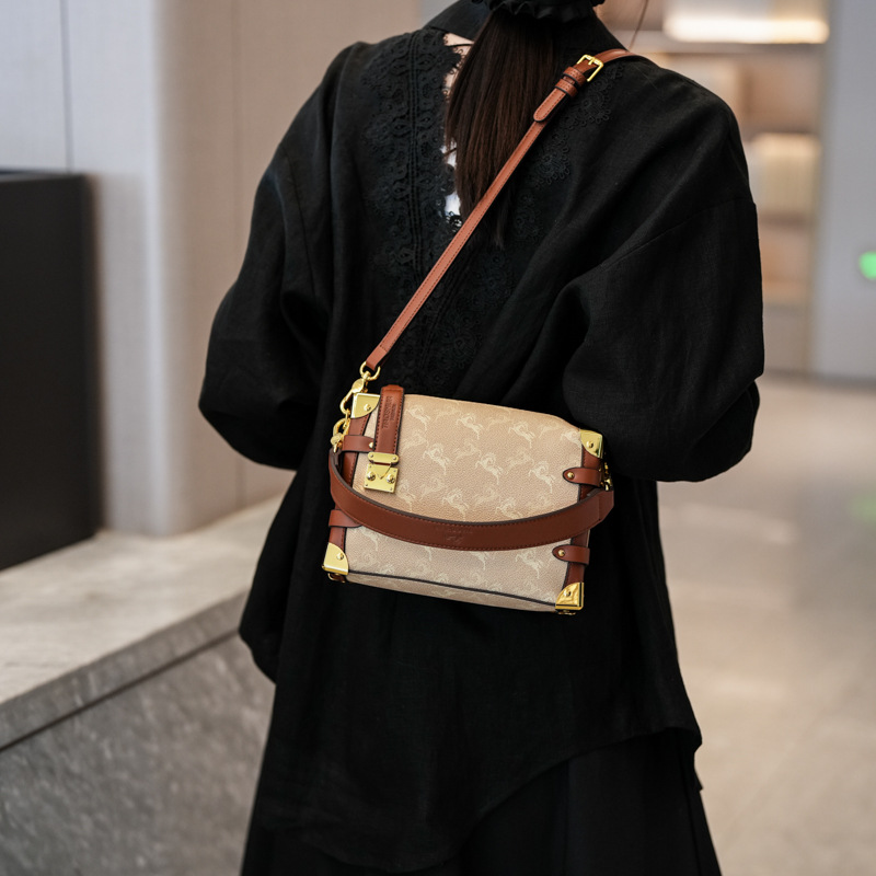 Senior sense bag women's new style ladies all match temperament box bag fashion shoulder crossbody bag
