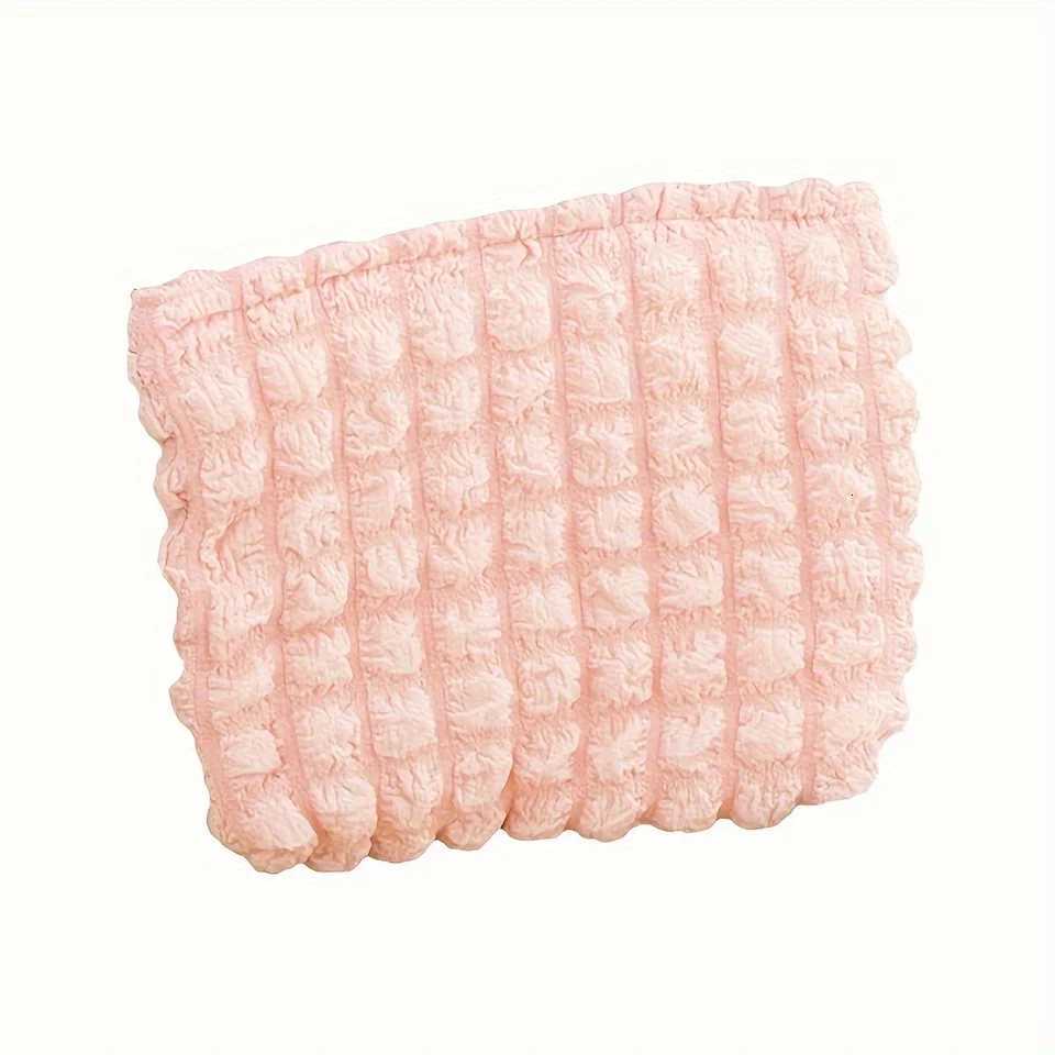 Pink Ins Style Three-Dimensional Cloud Bubble Grid Cosmetic Bag Portable Clutch Y250730