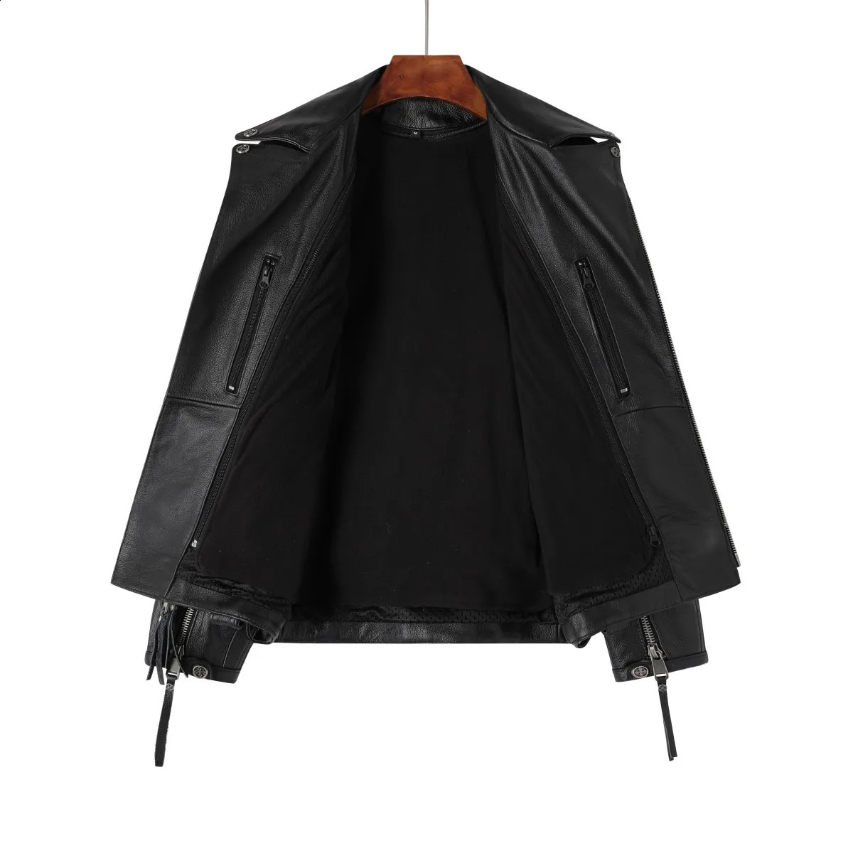 Copersian Mens Natural Leather Motorcycle Jacket Top Layer Causal Vintage Retro Moto Suit Leather Coat Drop 250730