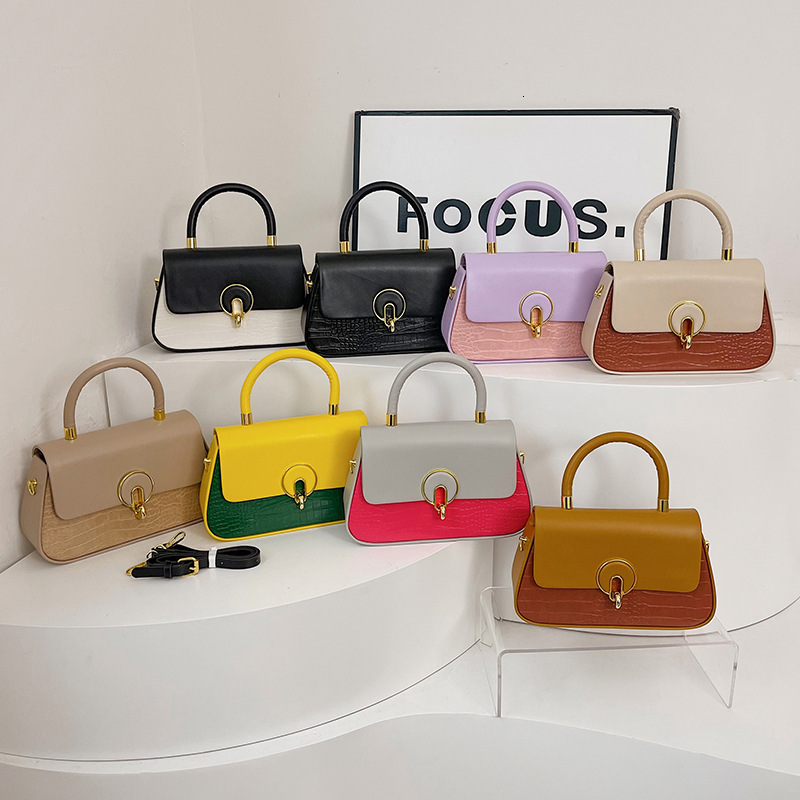 Color-Block Handbag for Women 2025 New Trendy Fashion Patchwork Single Shoulder Crossbody Small Square Bag ddmymoon