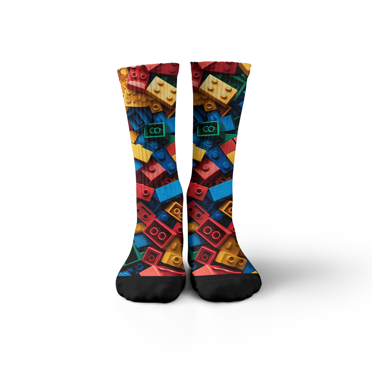 Colorful Building Blocks Pattern Unisex Tube Designer Sock C111