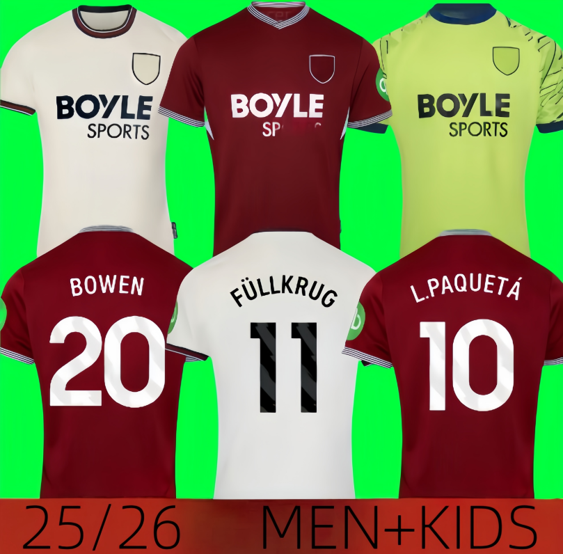 2025 2026 West HAmEs BOWEN L.PAQUETA Soccer Jerseys ANTONIO KUDUS SOUCEK ANDERSON R UNITEDS P.FORNALS 25 26 Home Away Football Shirt NOBLE FORNALS