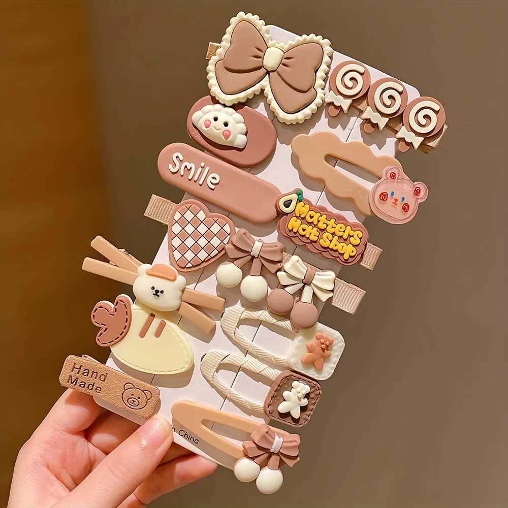 14 pieces of cartoon bangs broken hair clips that do not hurt hair side clips on the back of the head sweet and versatile R250730