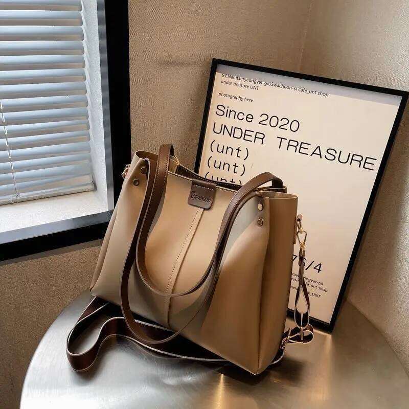 designer bag Casual Large Capacity Commuter Tote Women's Bag Girls Clash Colours Hundreds of Shoulder Bags Ladies Handbag PU Material